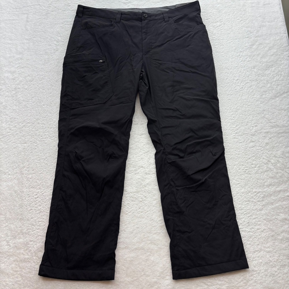 Eddie Bauer Mens Guide Pro Fleece Lined Pants Black 40x30 Hiking Cargo